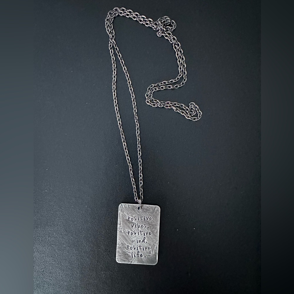 Stainless Steel Pendant Positive Vibes Positive Mind Positive Life